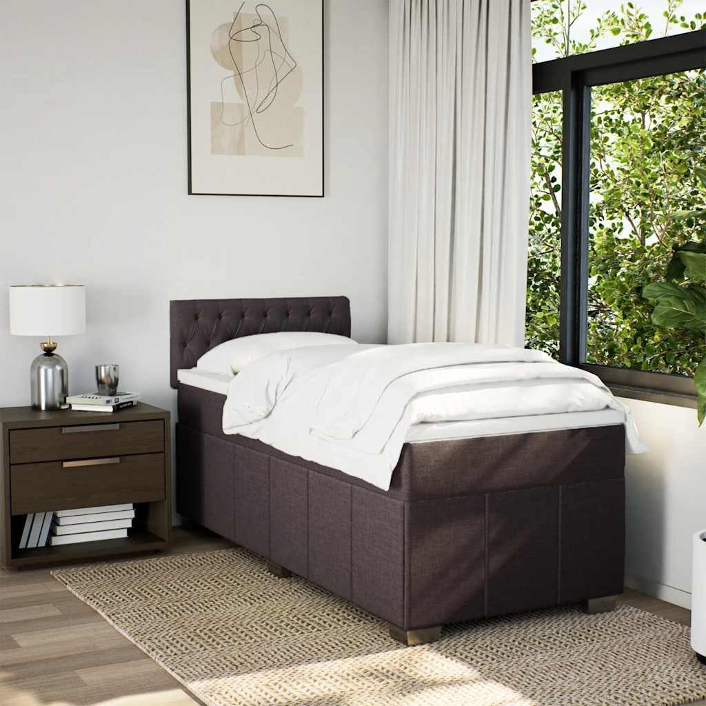 vidaXL Boxspringbett mit Matratze Dunkelbraun 90x200 cm Stoff 3286961 günstig online kaufen