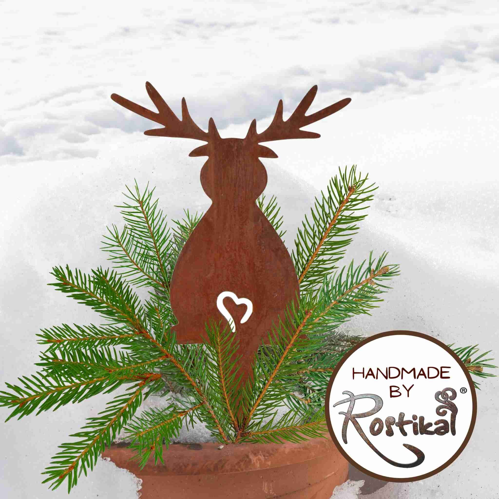 Rostikal Weihnachtsfigur Weihnachtsdeko Elch Deko Gartendeko Rost, handmade – Bild 5 von 5