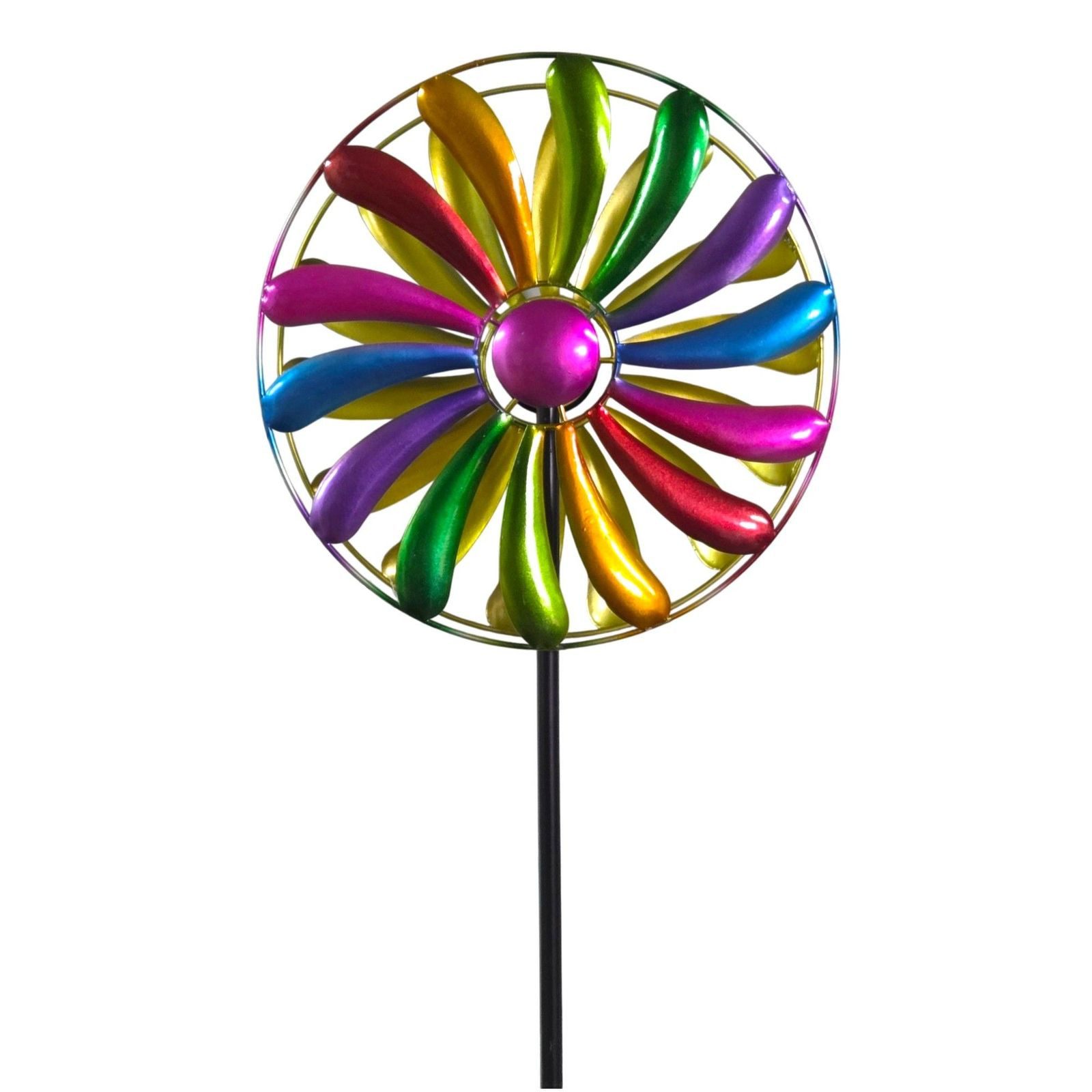 formano Gartenfigur Windrad Blume Garten Metall kugelgelagert Windspiel Ø 25 cm / 120cm