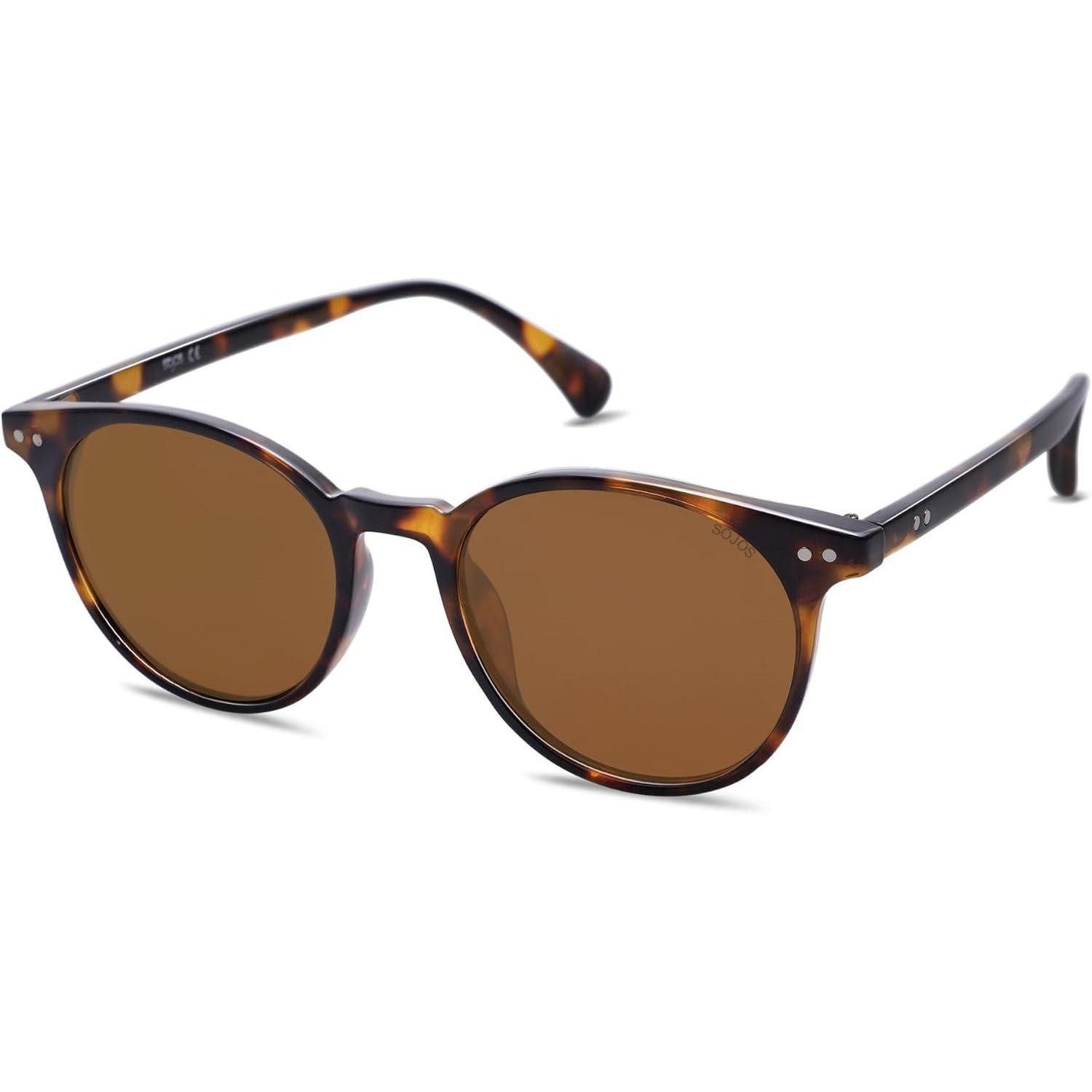 Retrosonnenbrille Sonnenbrille Polarisiert Dunkelschildkröte Rahmen Braune Linse