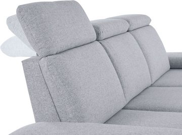 INOSIGN Ecksofa 200017 L-Form, wahlweise mit Sitztiefenverstellung, B/T/H: 290/187/88 cm