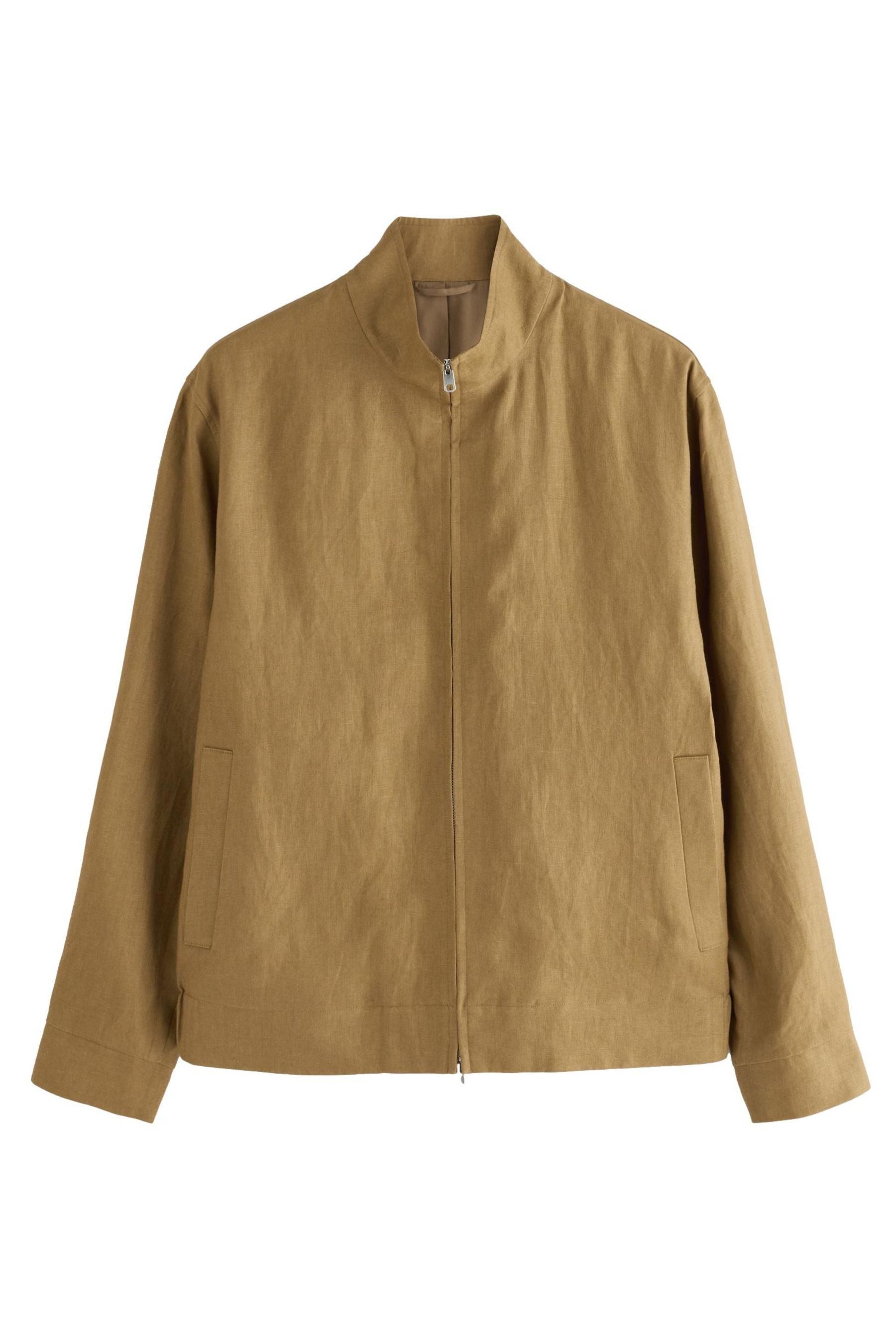 Hemdjacke N Premium Leinen-Jacke mit Trichterkragen