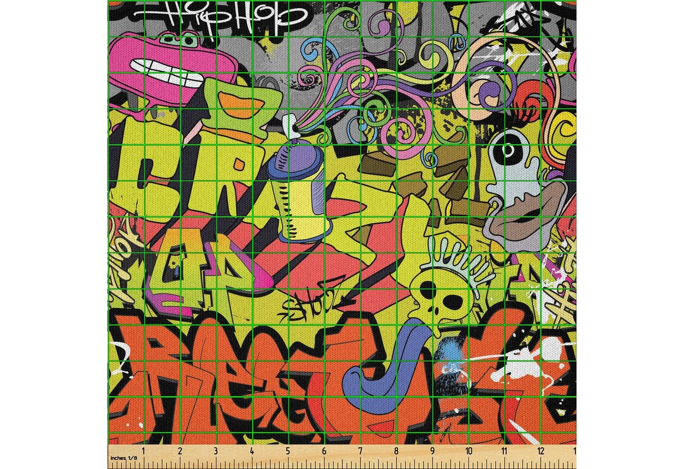 Thumbnail - Abakuhaus Stoff DIY Bastler Stoff für Dekorationszwecke, Graffiti Hip Hop Kultur Gestaltung