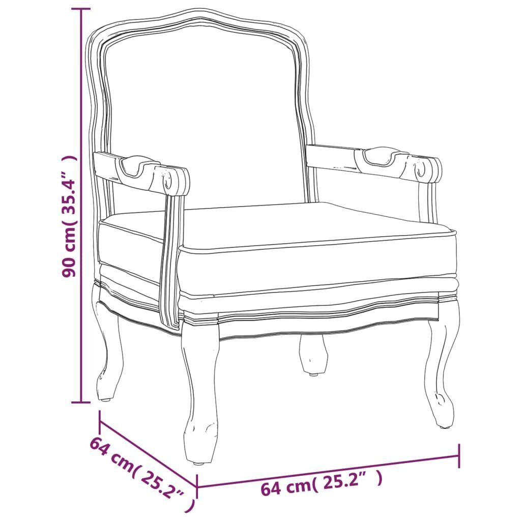 cm Stoff vidaXL Sessel 64x64x90 Sessel (1-St) Dunkelgrau