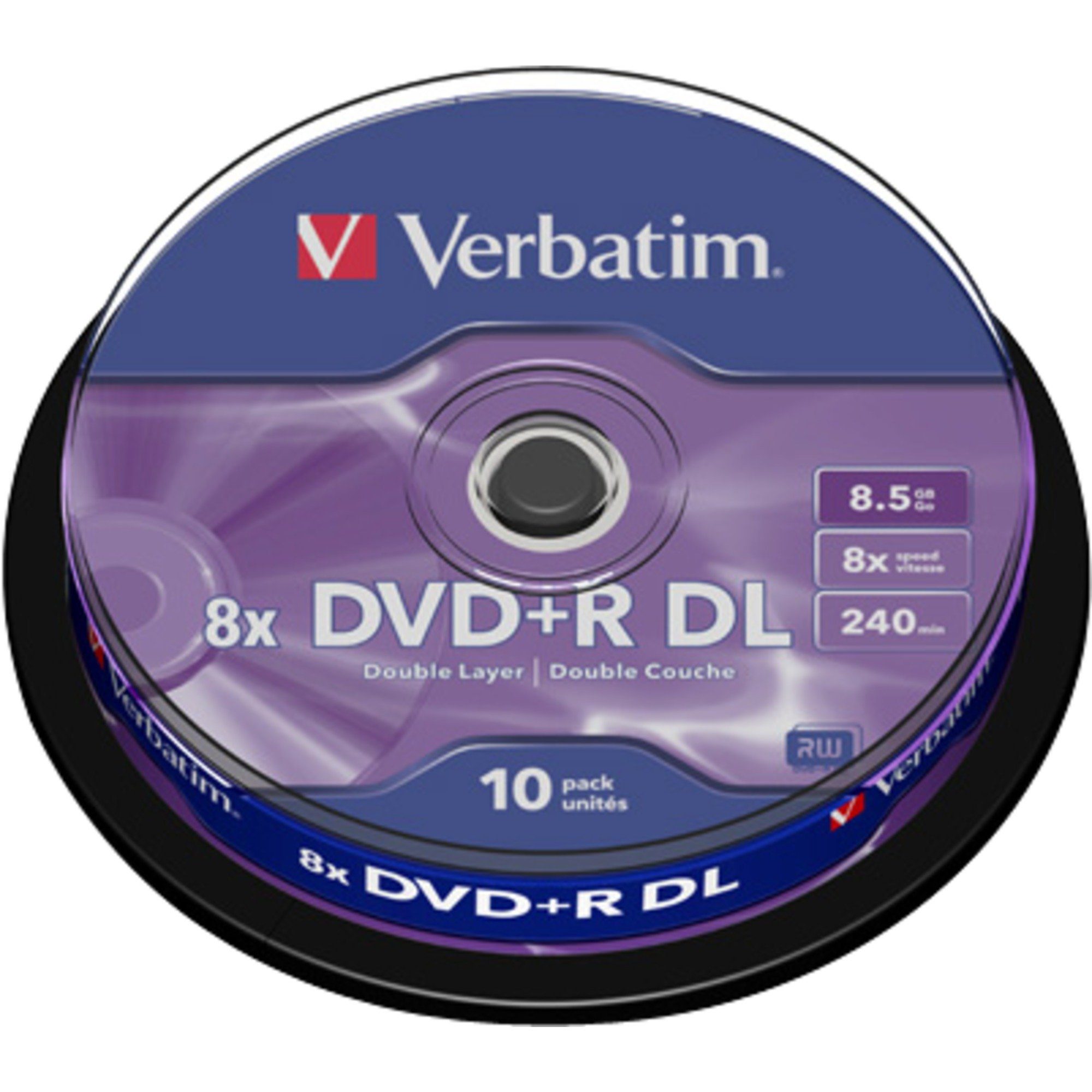 DVD-Rohling Verbatim DVD+R DL 8,5 GB, DVD-Rohlinge, (8fach, 10