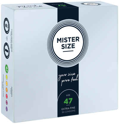 MISTER SIZE Kondome 36 Stück, Nominale Breite 47mm, gefühlsecht & feucht