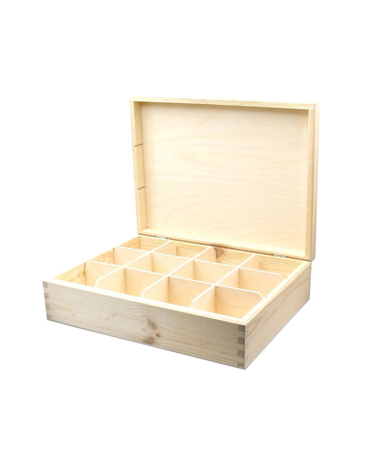 MyBer® Teebox Teebeutelbox 12 Fächer aus Holz 29,5x22,5x8cm, Holz, (1-tlg), Aufbewahrung von Teebeuteln, Gewürzen, Kaffeepads PM_PH312