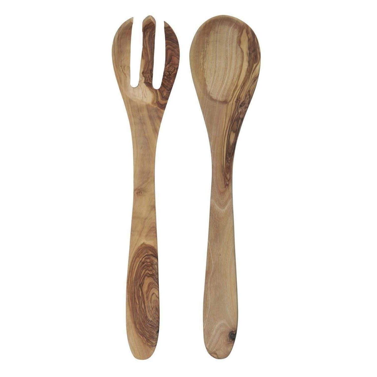Ib Laursen Salatbesteck Olivia, braun, 30cm, aus Olivenholz