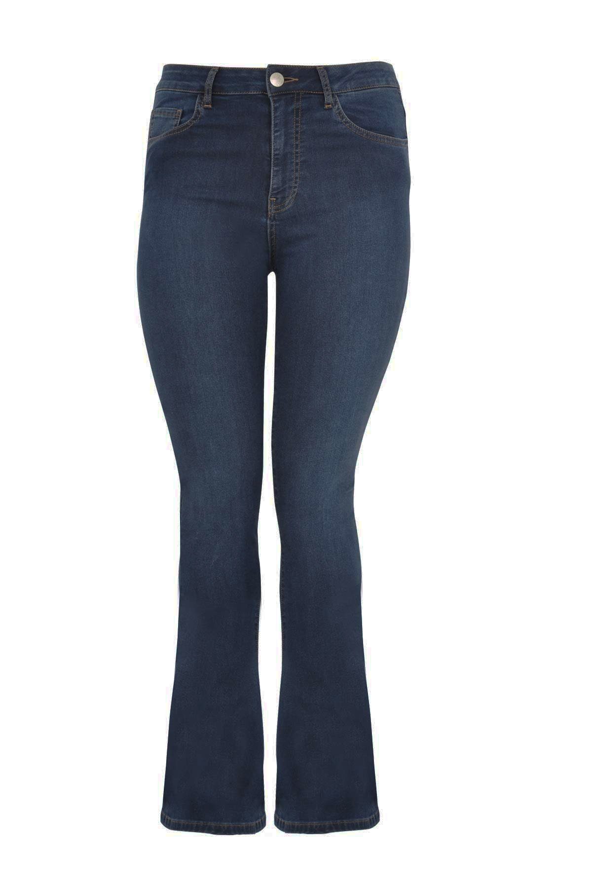 YOEK High-waist-Jeans Damen Schlagjeans Große Größen