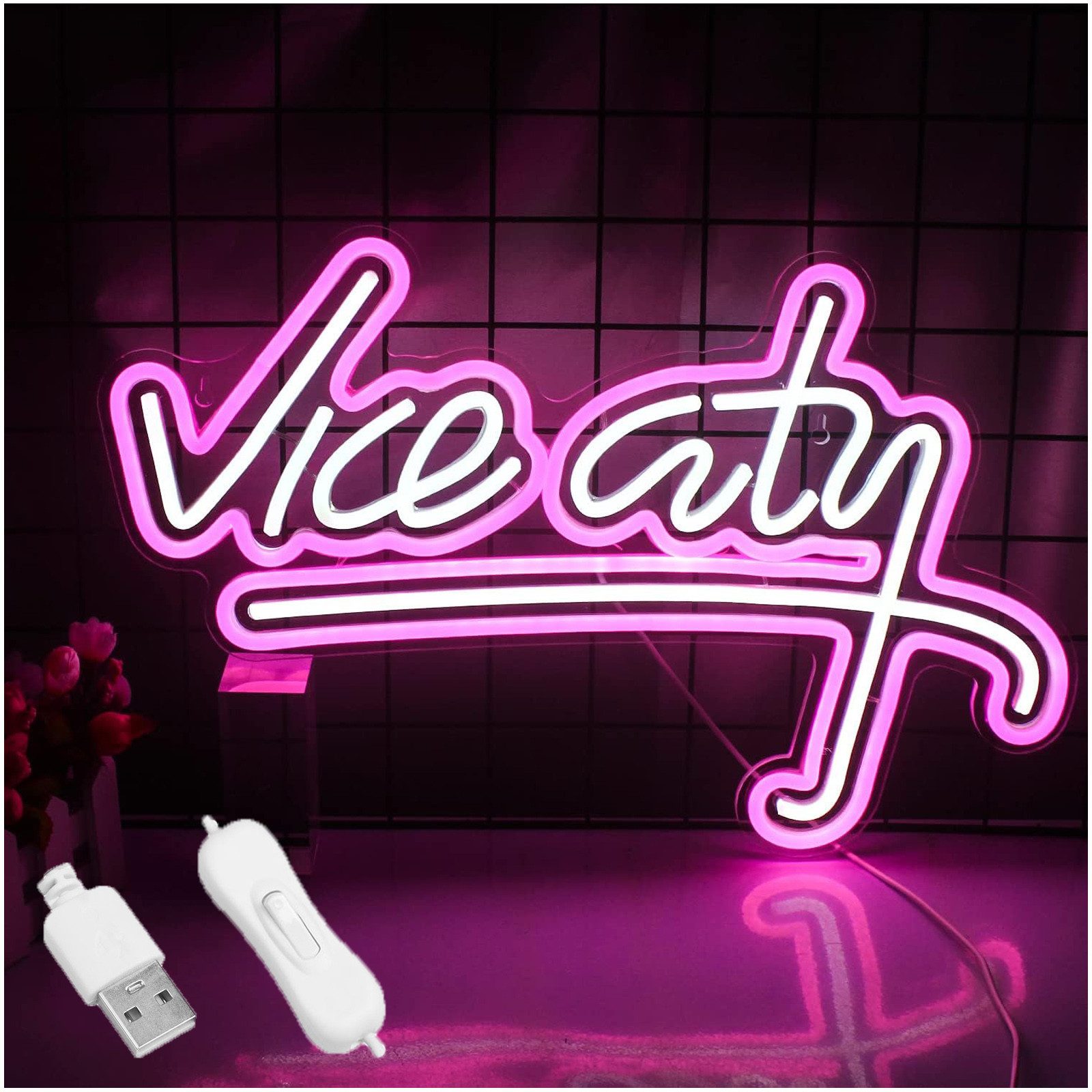 MUPOO Wanddekoobjekt Vice City LED Neonlicht Acryl Dekolicht LED-Neon Schil günstig online kaufen