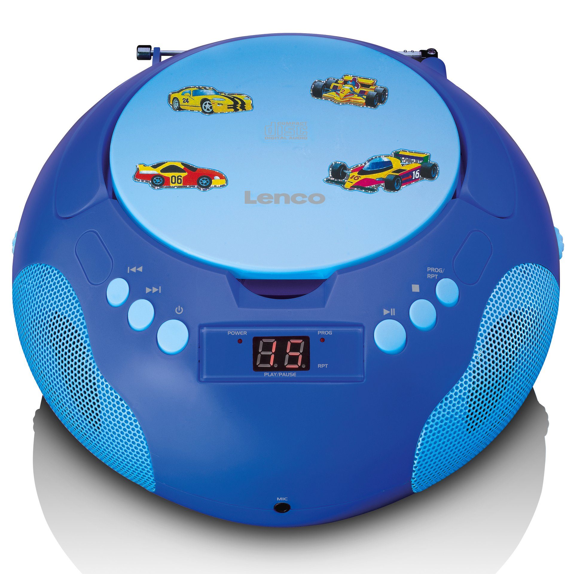Lenco SCD-620BU - Kinder CD-Radiorecorder CD-Player Radio Blau Mikrofon