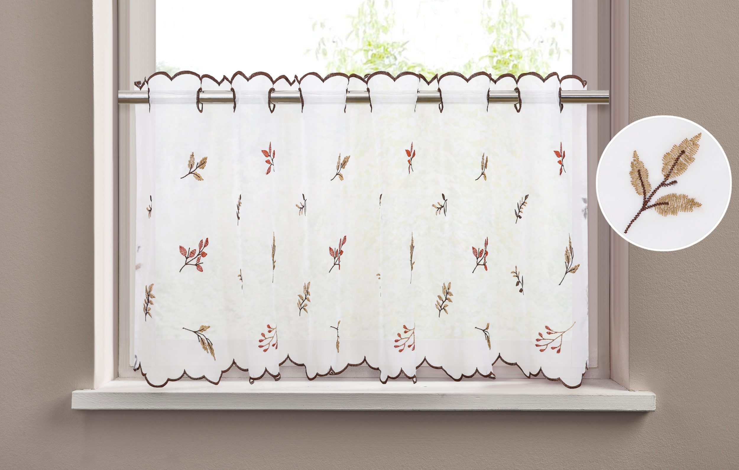 my home Scheibengardine Alphonse (1 St), Durchzuglöcher, transparent, Voile günstig online kaufen