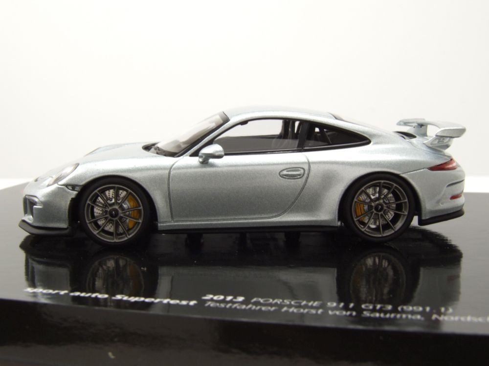 Minichamps Modellauto Porsche 911 (991) GT3 2012 silber, Maßstab 1:43