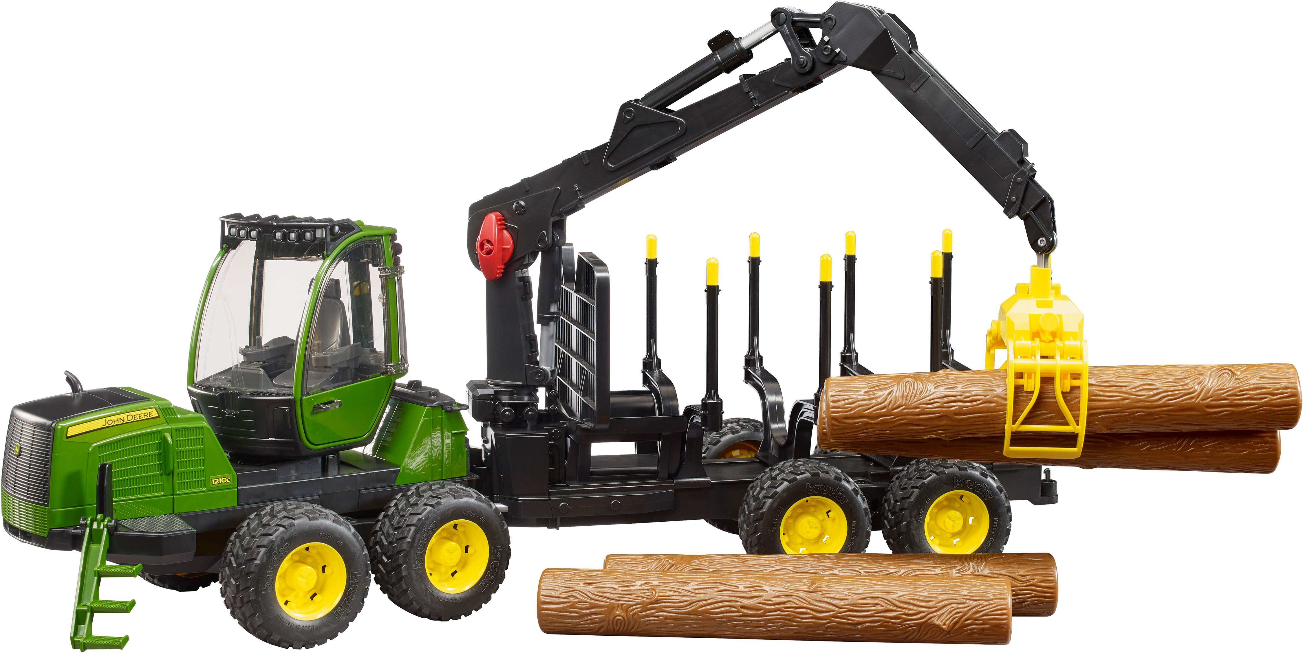 Bruder® Spielzeug-Traktor John Deere 1210E Rückezug m.Holzgreifer/Baumstämm günstig online kaufen
