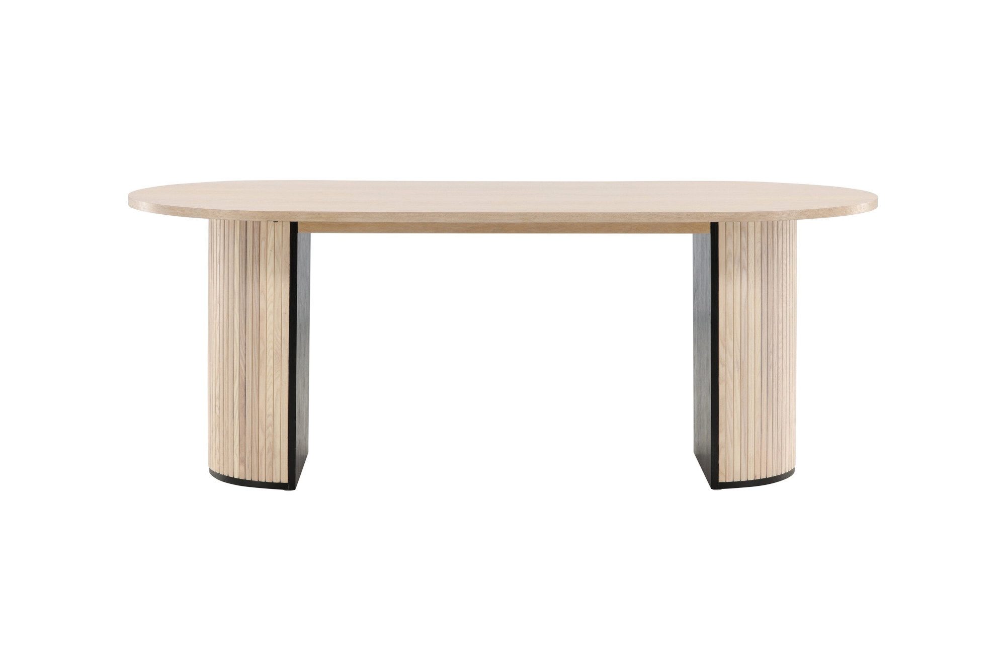 Venture Home Esstisch Bianca, ovaler Esstisch mit Furnier-Veredelung, 200 × 90 cm, Esszimmertisch, MDF, Holzfurnier-Optik, oval, geräumig, modern