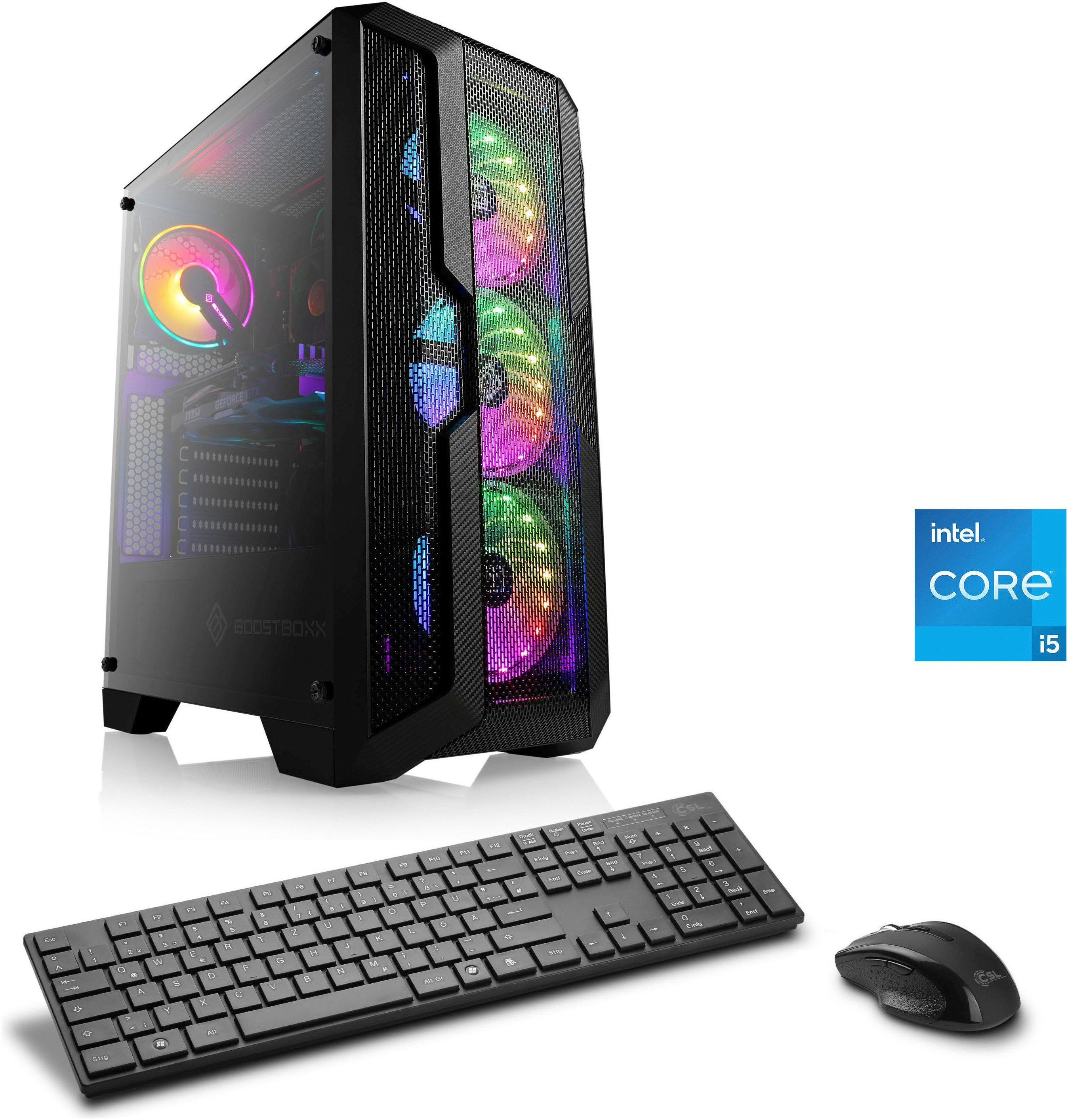 CSL Speed V25410 Gaming-PC (Intel Core i5 Core™ i5-12400F, GeForce RTX 3050, 16 GB RAM, 1000 GB SSD, Luftkühlung)