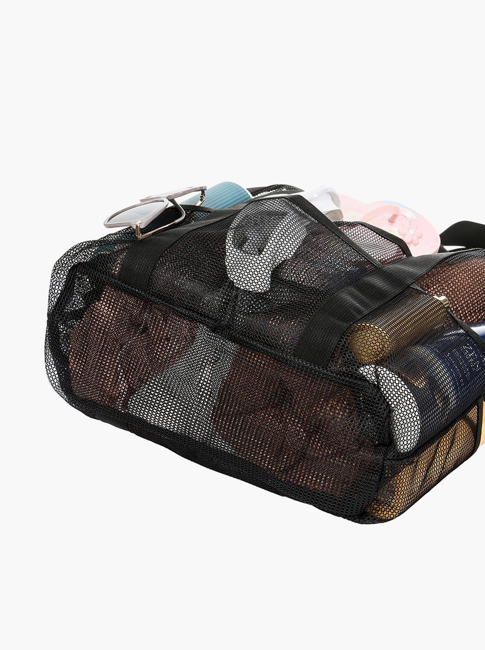 axy XL-Strandtasche Duschtasche, Multifunktionale Strandtasche aus Mesh, Faltbar, Tragbar, Leicht