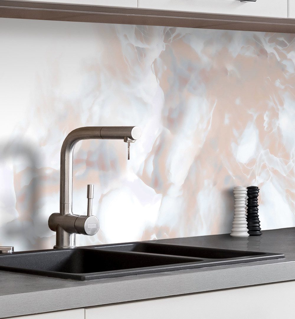 MyMaxxi Küchenrückwand Küchenrückwand selbstklebend Marmor bronze Spritzschutz Folie, (Klebefolie Küchenrückwand aufgerollt B 60 cm x H 60 cm), Bronze Marmor B 60 cm x H 60 cm