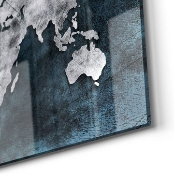 DEQORI Magnettafel 'Gealterte Weltkarte', Whiteboard Pinnwand beschreibbar