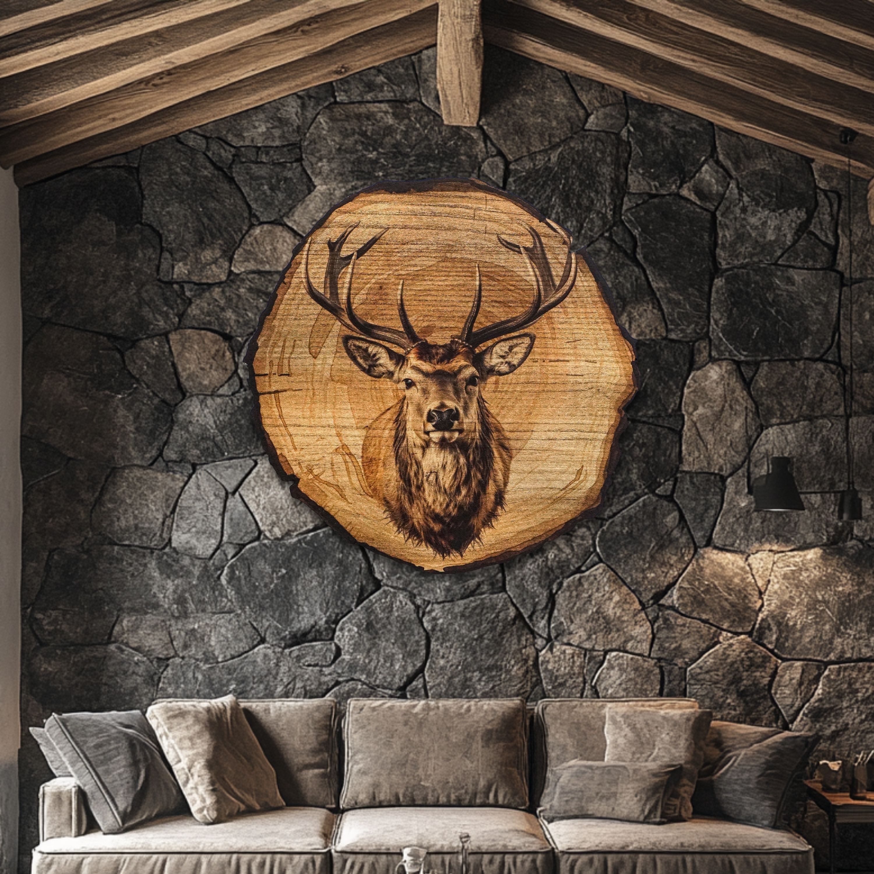 DARO Design Leinwandbild Modern Abstrakt Wandbilder XXL Wandbild Wand Deko Leinwand Bilder, (Hirschkopf - Bild groß Wohnzimmer Schlafzimmer Küche Esszimmer Eint – Bild 2 von 5