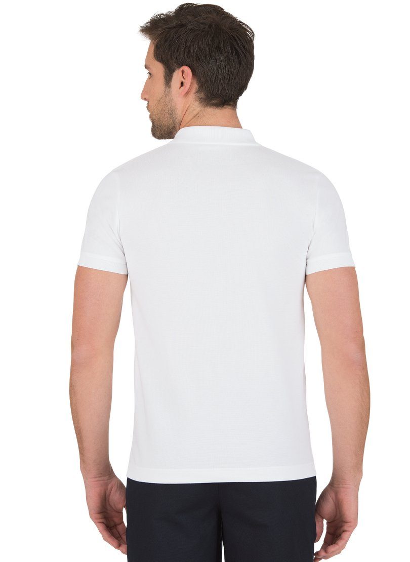 Poloshirt aus DELUXE-Piqué Trigema weiss Poloshirt TRIGEMA Slim Fit