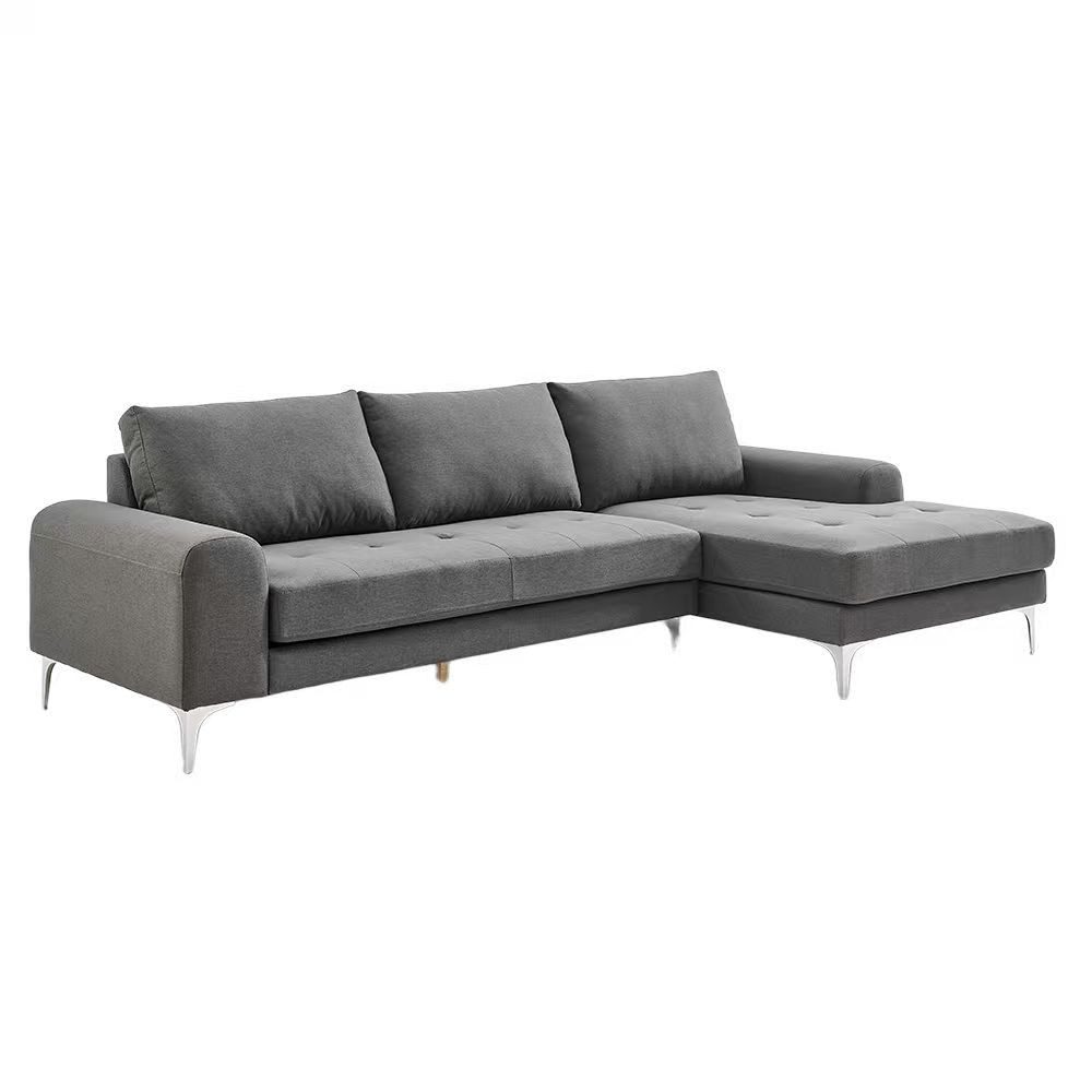 Happy Home Sofa Modernes Ecksofa mit gepolsterten Kissen - Gemütlich & stilvol grau