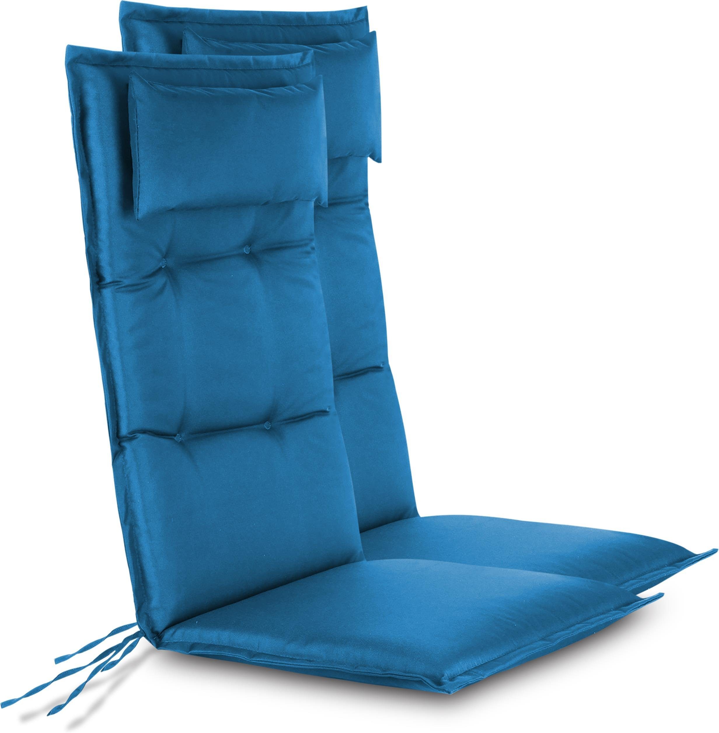 Aspero Hochlehnerauflage 2 Hochlehner Stuhlauflagen Sitzpolster, (Set), Wasserdicht