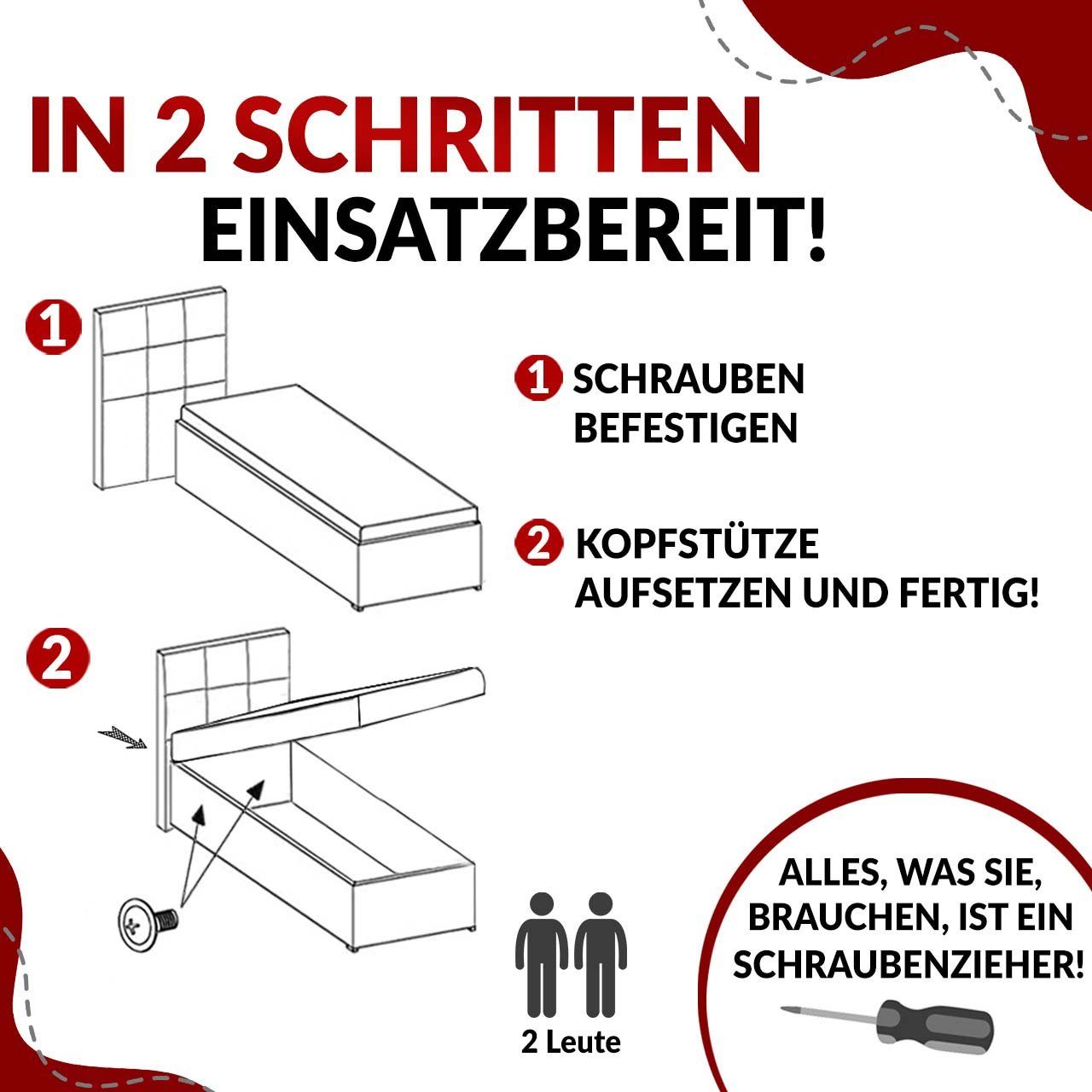 MÖBEL Boxspringbett hohem mit Kinder, MKS Einzelbett Kopfteil für mit Kinderbett Matratze, NEST,