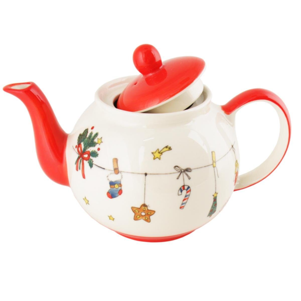 440s Teekanne 440s-Exklusiv Mila Keramik-Teekanne Es Weihnachtet sehr ca. 1,2 Liter, 1.2 l, (Set)