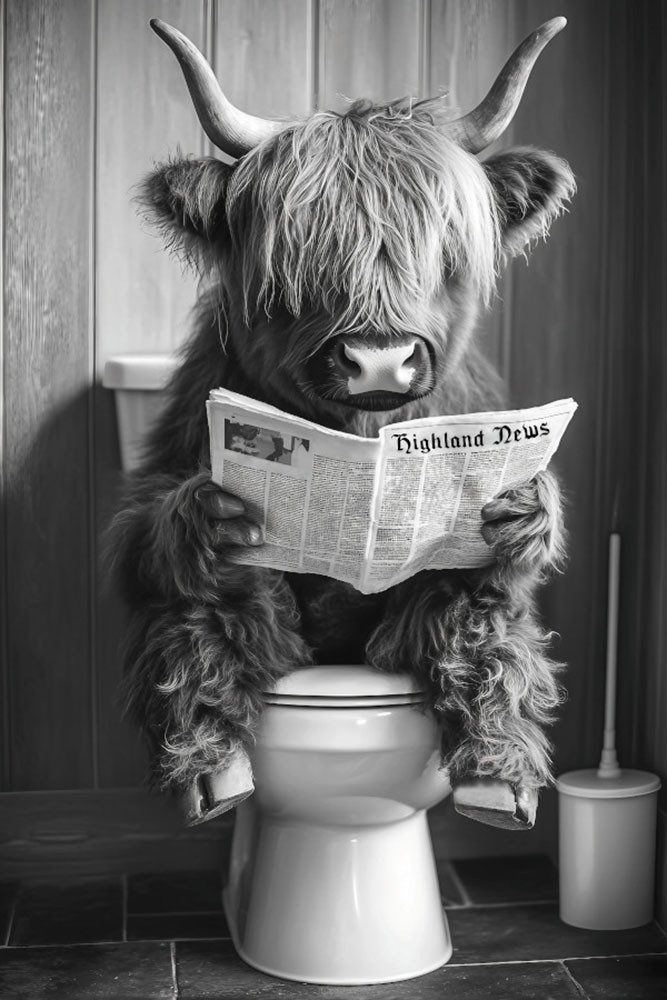 Bönninghoff Leinwandbild, Hochlandrind, Humor, Kuh, Kuhbilder, Kühe, Schwar günstig online kaufen