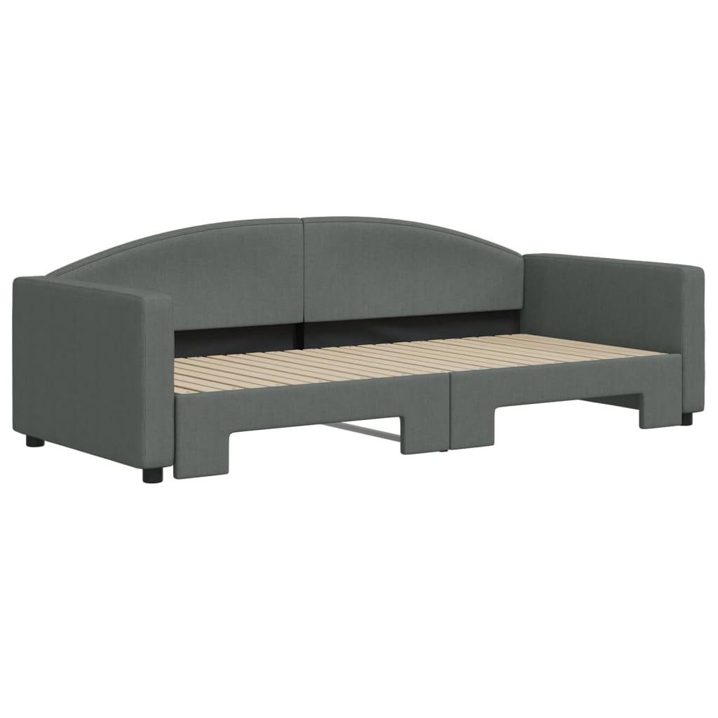 vidaXL Bett Tagesbett Ausziehbar Dunkelgrau 90x200 günstig online kaufen