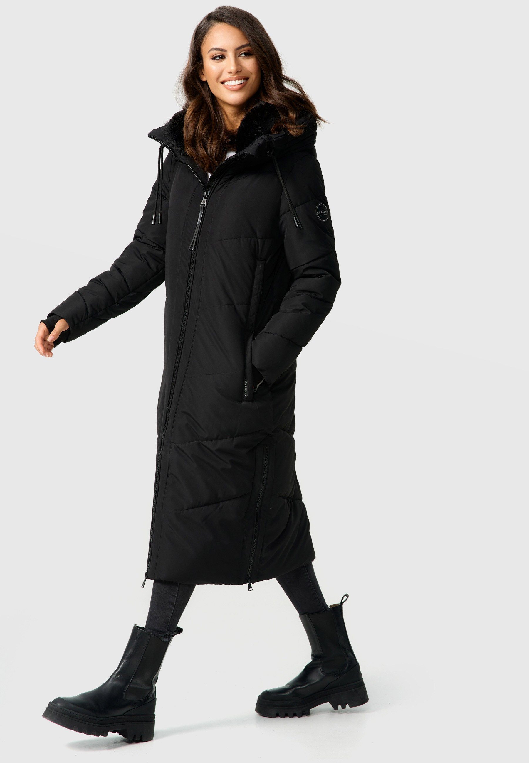 Marikoo Winterjacke Nadaree XVI Stepp Mantel mit großer Kapuze – Bild 3 von 5