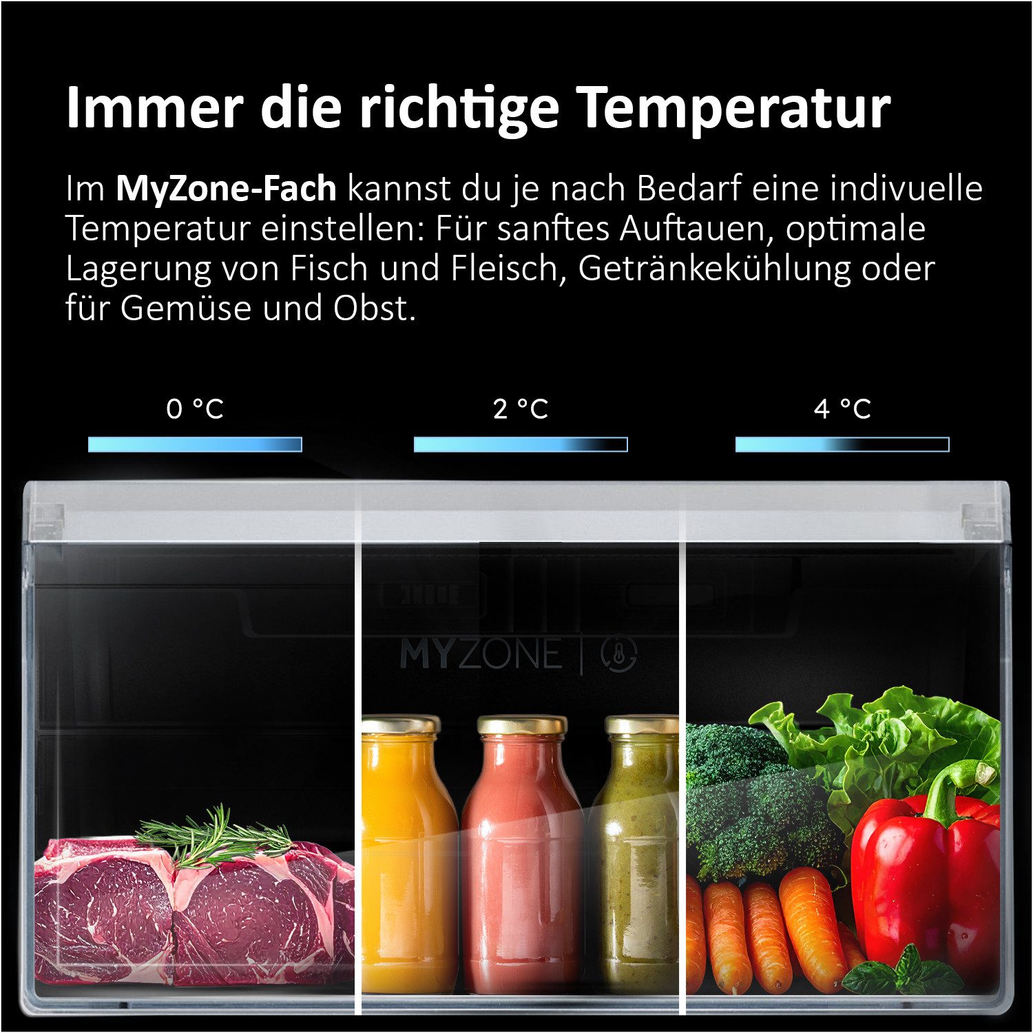 Haier Kühl-/Gefrierkombination Combi 3D 55 HTR3518ENMX, 185 cm hoch, 54,5 cm breit, Easy Access-Gefrierschubladen: Alles schnell gefunden – Bild 5 von 5