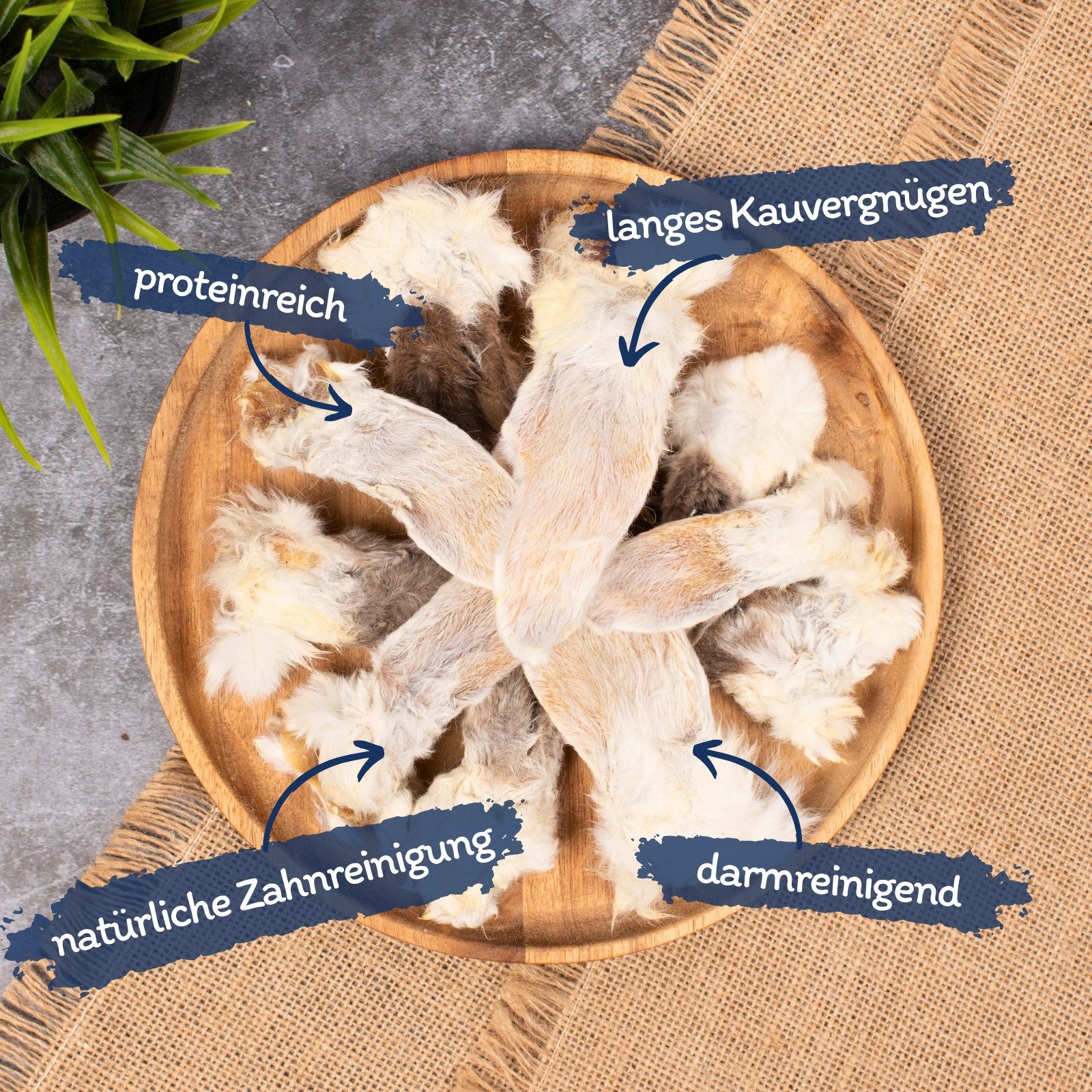Lyra Pet 1 kg Lyra Pet® Kaninchenohren mit Fell Kaninchen, Ergänzungsfutter für: Hund