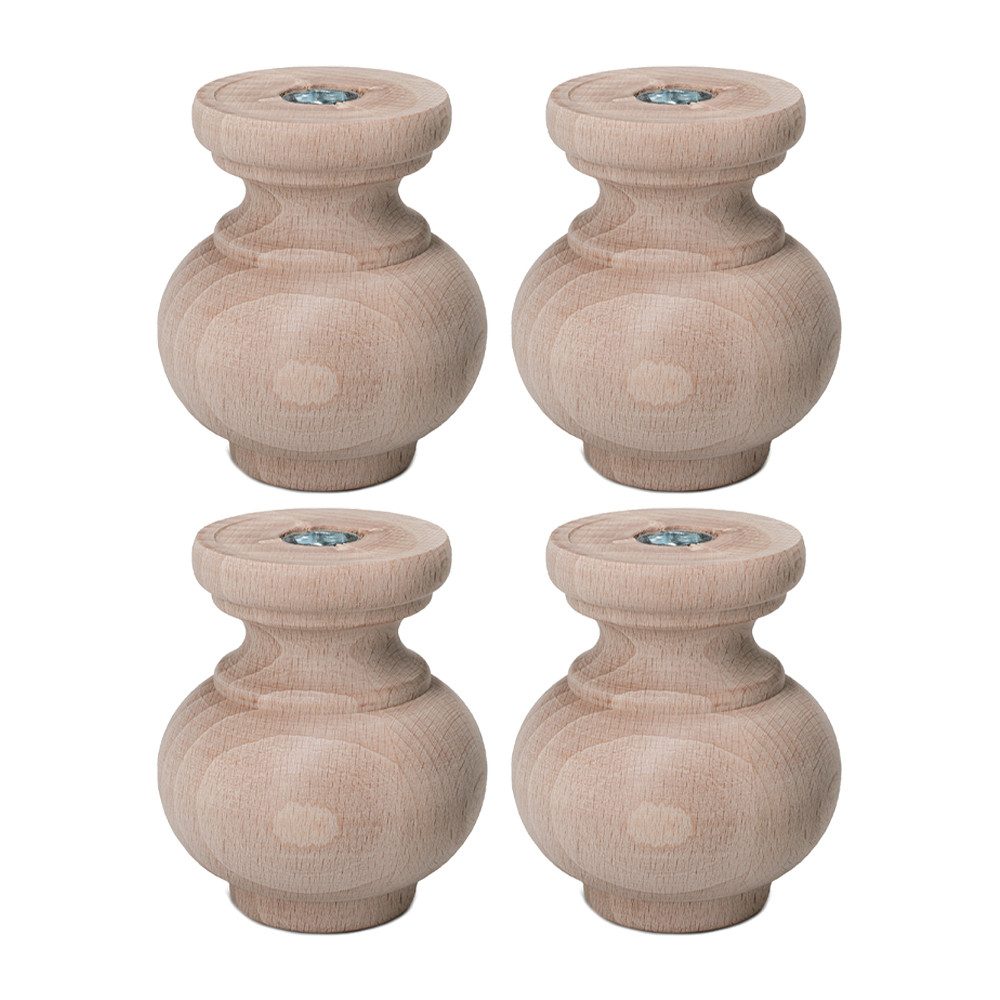 Prima-Online Möbelfuß Möbelfuße aus Holz Schrankfüß Kugelfuß Vasenform Mass günstig online kaufen