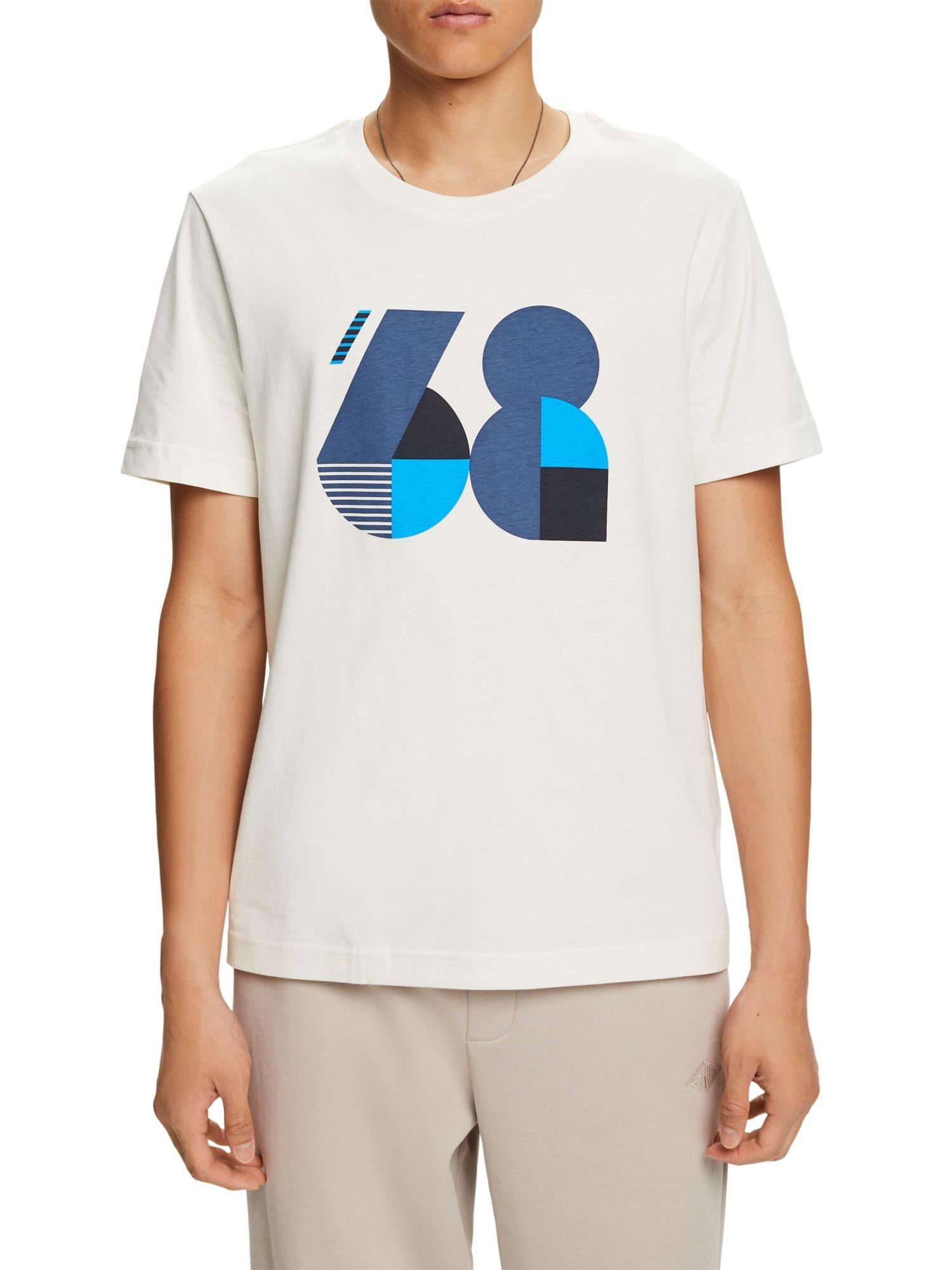 Baumwolle (1-tlg) 100 % Jersey-T-Shirt, edc ICE T-Shirt Bedrucktes by Esprit