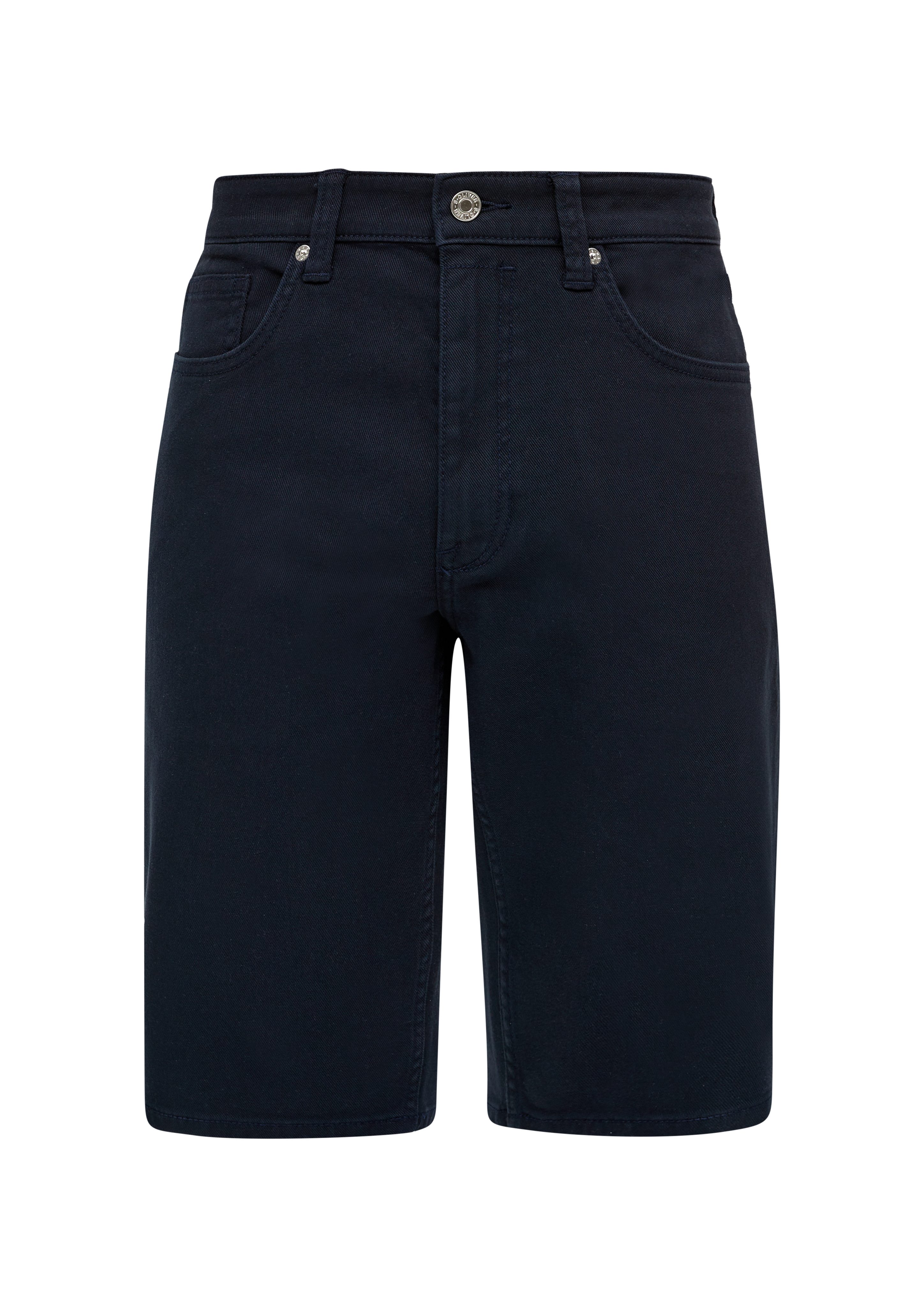 Straight High / s.Oliver Fit / Regular navy Jeans-Shorts / Rise Jeansshorts Label-Patch Leg