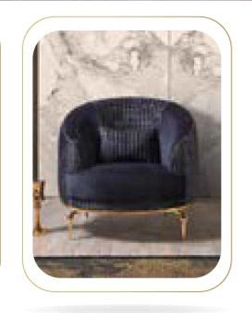 JVmoebel Sessel, Luxus Einsitzer Sessel Couch Polster Möbel Relax Club Designer Schwarz