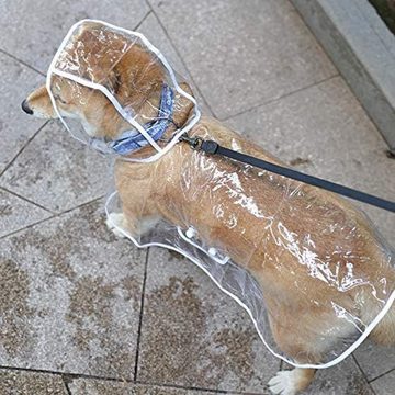 Lubgitsr Hundemantel Hunderegenmantel atmungsaktive wasserdichte Regenjacke Regenmantel- M