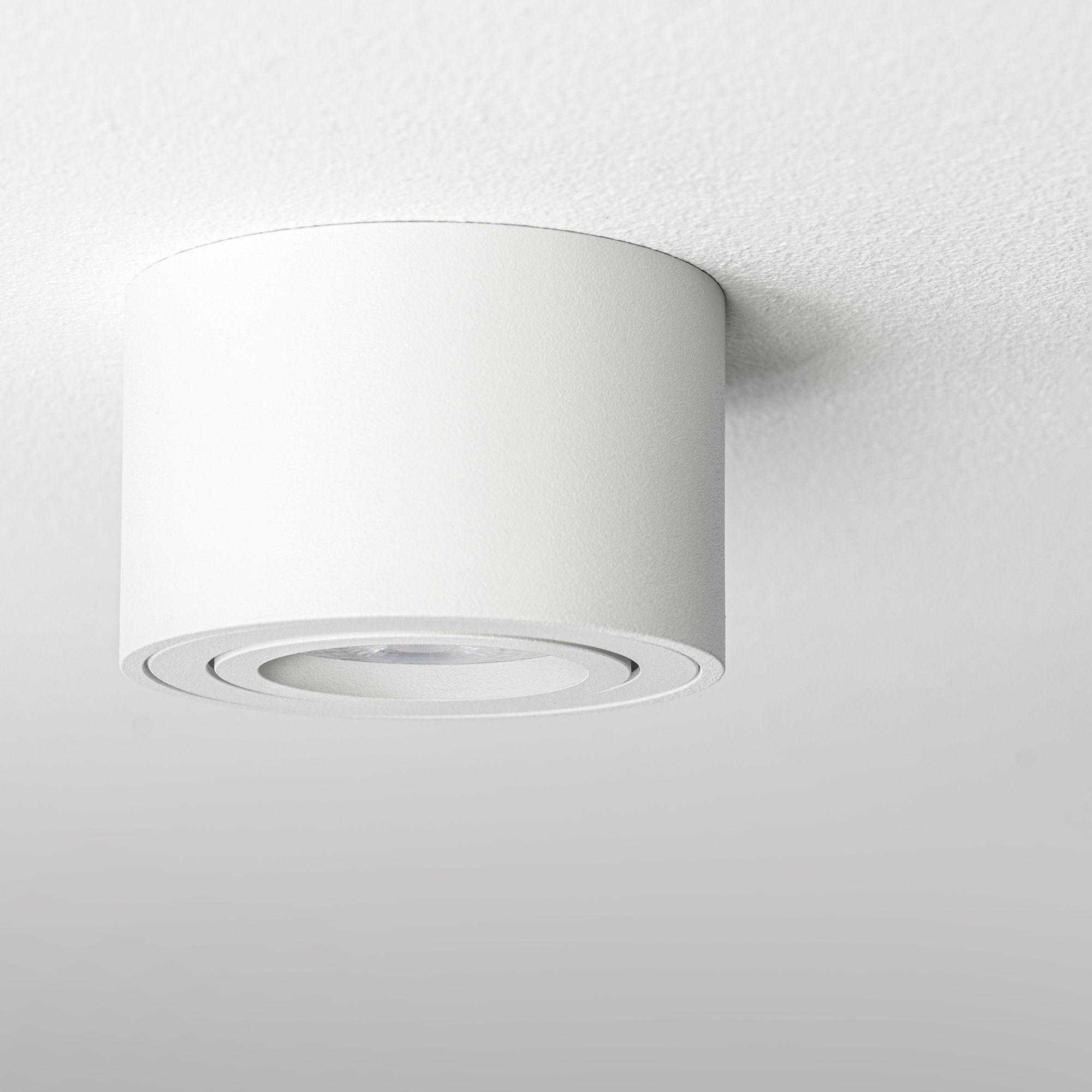 linovum LED Aufbaustrahler Aufbauleuchte SMOL schwenkbar in weiss matt & rund LED 4W warmweiss, Warmweiß