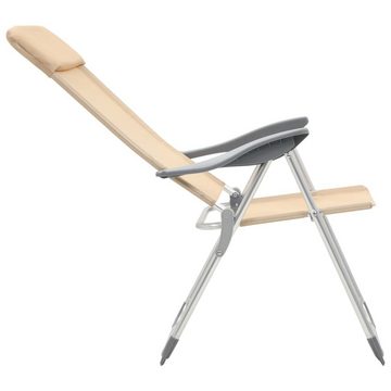 vidaXL Campingstuhl Klappbare Campingstühle 2 Stk Aluminium Creme