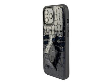 GOLDBLACK Handyhülle iPhone 12 Pro Max Lederhülle mit Fingerschlaufe 17 cm (6,7 Zoll)