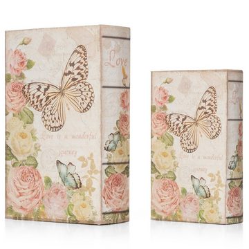 Moritz Etui Buchattrappe bunte Schmetterlinge irrelevant, Buch Safe Box Schatulle Buchhülle Geldversteck Buchtresor