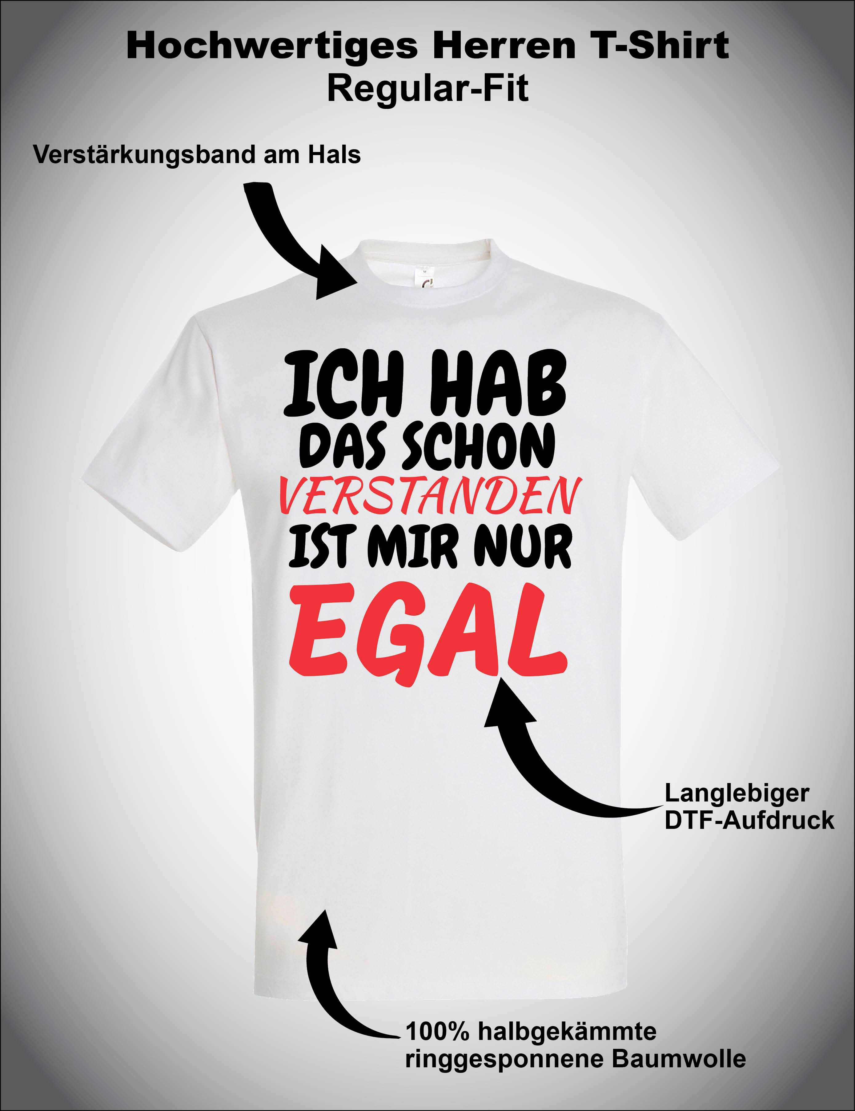 Youth Designz T-Shirt Verstanden Egal Herren T-Shirt mit lustigen Spruch Statement Geschenk lustiger Aufdruck für Männer