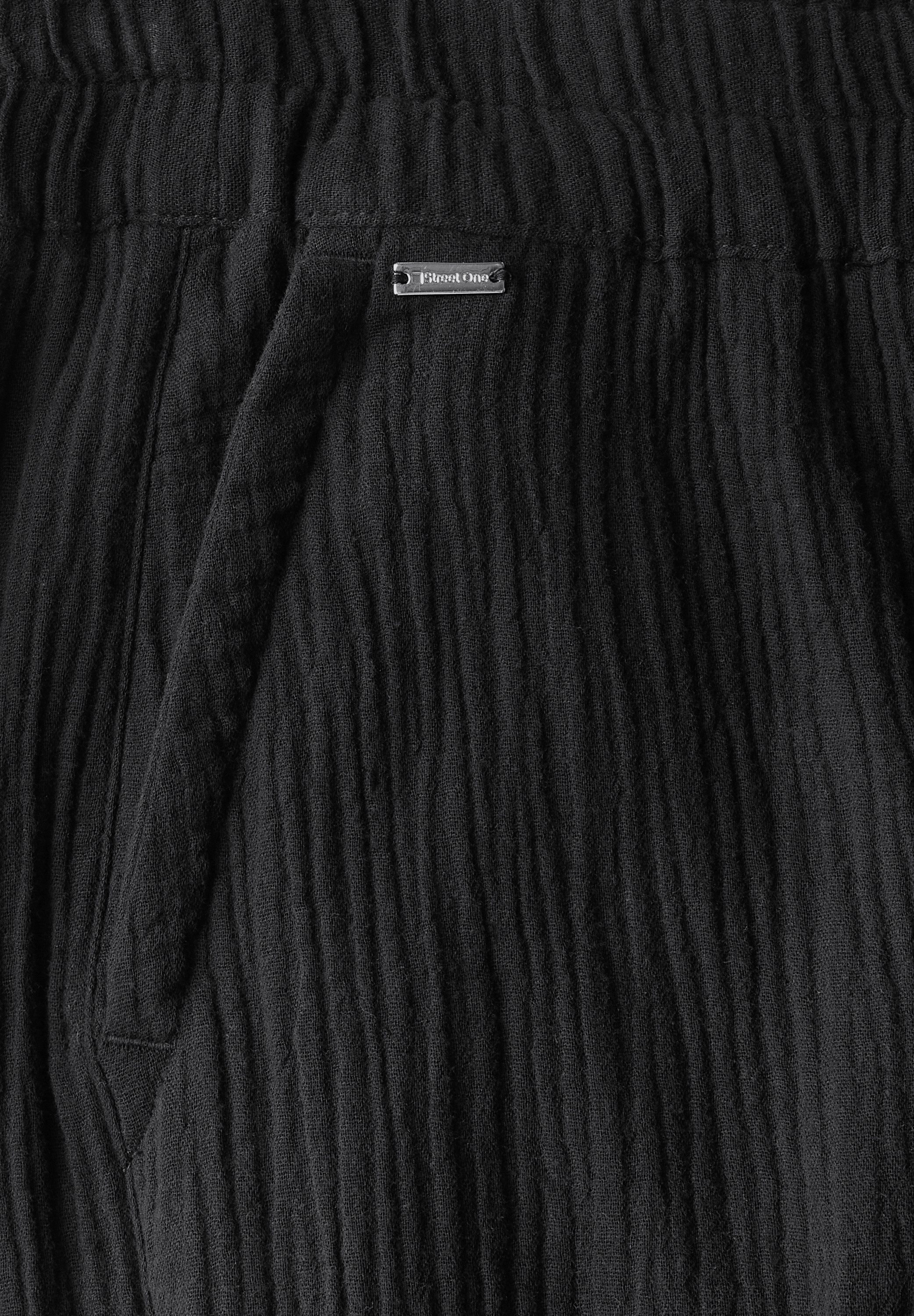 STREET ONE 5-Pocket-Jeans Wide Leg Musselin Hose günstig online kaufen