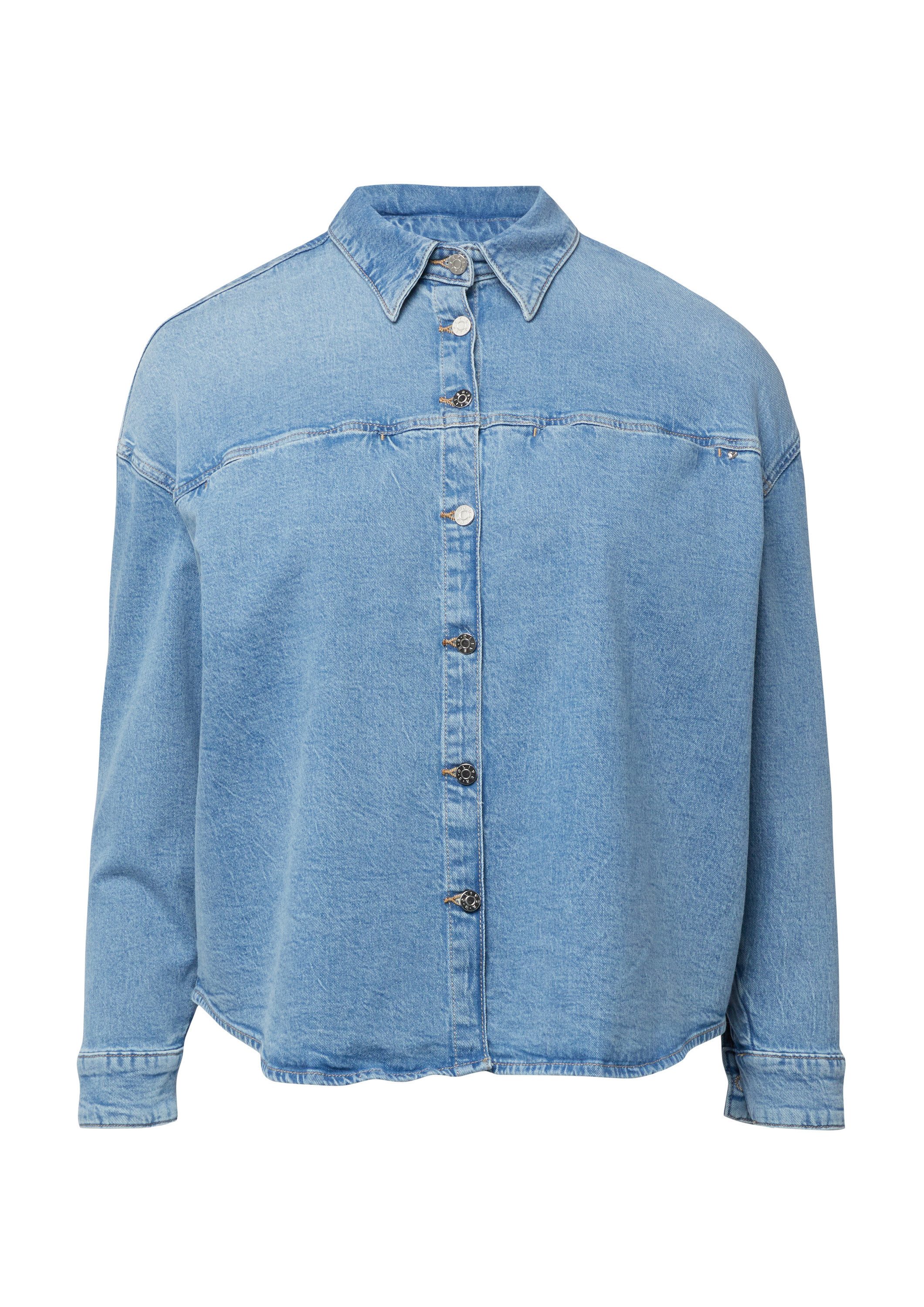 s.Oliver Hemdjacke Indoor-Jacke Denim-Jacke im Relaxed Fit mit Hemdkragen