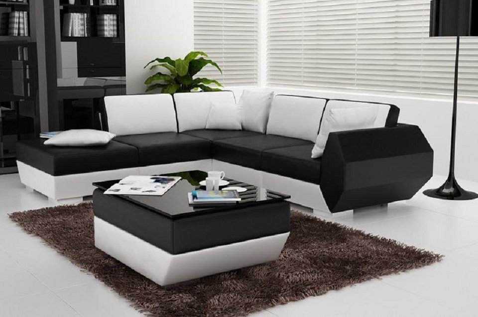 JVmoebel Ecksofa Ecksofa Ledersofa Polster Wohnlandschaft Couch Sofa, Made in Europe