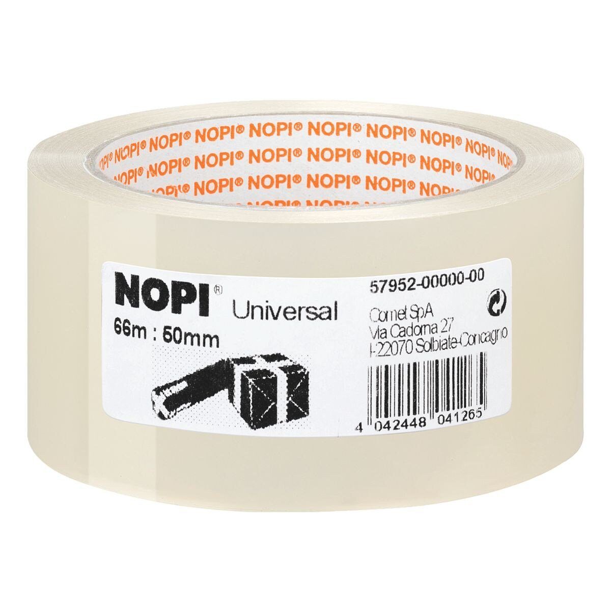 NOPI Klebeband Universal (B/L): 50 mm/ 66 m, Packband, UV- und alterungsbeständig transparent