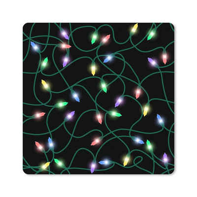 MuchoWow Gaming Mauspad Leuchtschnur - Weihnachten - Pastell - Muster (1-St), Mousepad mit Rutschfester Unterseite, Gaming, 40x40 cm, XXL, Großes
