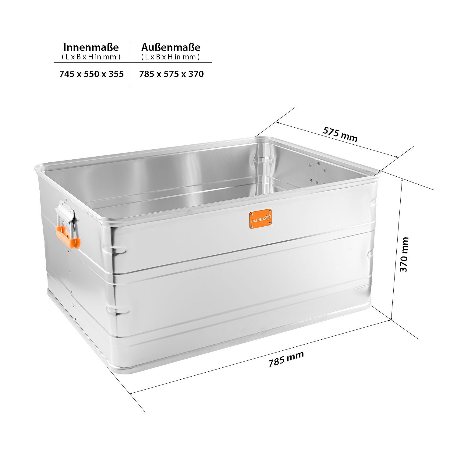 Thumbnail - ALUBOX Aufbewahrungsbox Lagerbox Stapelboxen (145 Liter), ohne Deckel